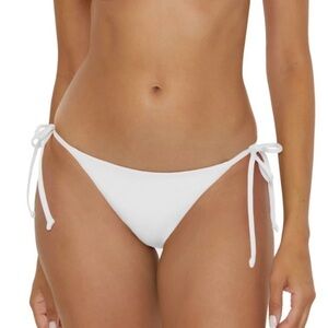 White Tie-Side Bikini Bottom